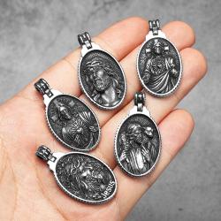 Collier pendentif Jésus | Acier inoxydable | Homme et femme