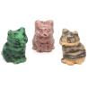 Figurine de chat en pierre naturelle et cristal - Guérison Reiki et décoration intérieure