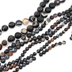 Siyah Çizgili Akik Pirinç Boncukları: Reiki Şifa ve Kendin Yap Takı