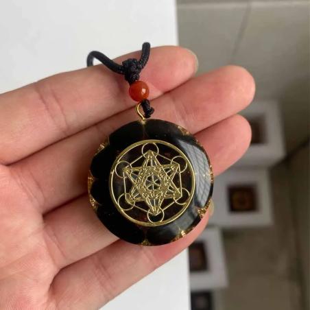 Collier pendentif en quartz naturel et orgone | Cristaux de guérison et Reiki J...