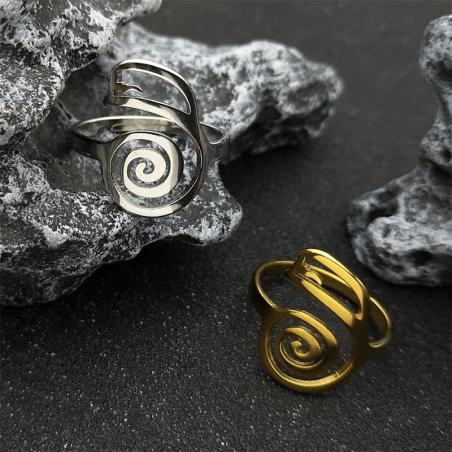 Bague symbole Reiki : Force spirituelle et protection (acier inoxydable)