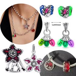 Perline con ciondolo Demogorgone in argento sterling 925 per bracciale