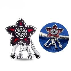 Perline con ciondolo Demogorgone in argento sterling 925 per bracciale