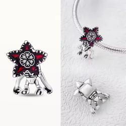 Perline con ciondolo Demogorgone in argento sterling 925 per bracciale