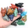 Tête de loup en cristal sculptée à la main : énergie Reiki et décoration unique
