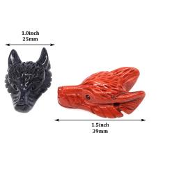 Tête de loup en cristal sculptée à la main : énergie Reiki et décoration unique