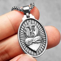 Collier pendentif Jésus | Acier inoxydable | Homme et femme