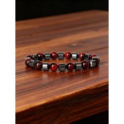 Bracelets en hématite et œil de tigre rouge - Protection énergétique et courage