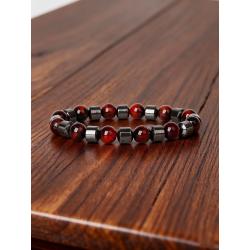 Bracelets en hématite et œil de tigre rouge - Protection énergétique et courage