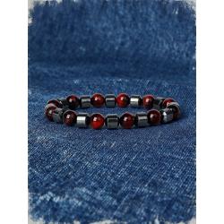 Bracelets en hématite et œil de tigre rouge - Protection énergétique et courage