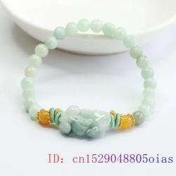 Bracelet Pixiu en jade blanc de Birmanie | Porte-bonheur et prospérité