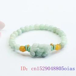 Bracelet Pixiu en jade blanc de Birmanie | Porte-bonheur et prospérité