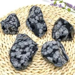 Doğal Kar Tanesi Obsidyen Ham Kristal: Reiki Şifa ve Dekorasyon