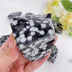 Doğal Kar Tanesi Obsidyen Ham Kristal: Reiki Şifa ve Dekorasyon