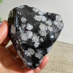 Doğal Kar Tanesi Obsidyen Ham Kristal: Reiki Şifa ve Dekorasyon