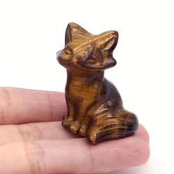 Statue de renard | Décoration en cristal de guérison et cadeau Reiki