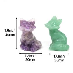 Statue de renard | Décoration en cristal de guérison et cadeau Reiki