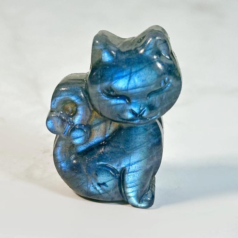 Cristal de chat en labradorite : Guérison Reiki et décoration intérieure