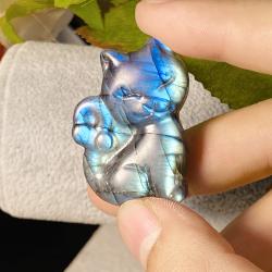 Cristal de chat en labradorite : Guérison Reiki et décoration intérieure
