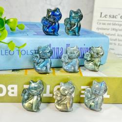 Cristal de chat en labradorite : Guérison Reiki et décoration intérieure