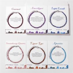 Amethyst- und Quarzarmband – 3 mm facettierte Steine, Reiki-Heilung