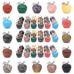 Figurine de pomme en quartz naturel - Sculpture en cristal pour le Reiki et les chakras