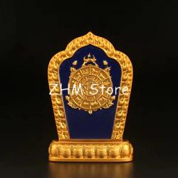 Statue bouddhiste à double visage | Manjushri avec Kalachakra et zodiaque