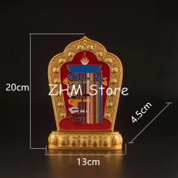 Statue bouddhiste à double visage | Manjushri avec Kalachakra et zodiaque