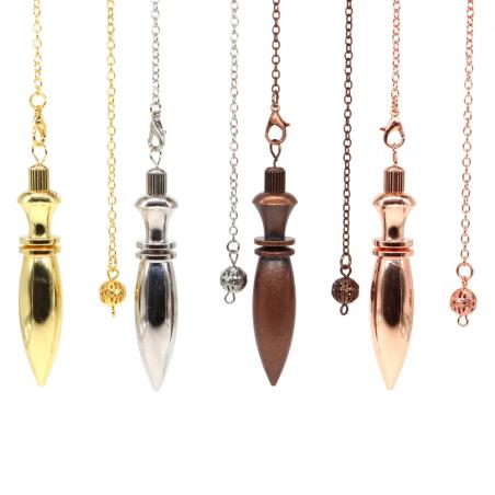 Pendule de radiesthésie en cuivre et laiton pour la méditation et la divination