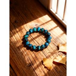 Bracelet Œil de Tigre Bleu : Guérison Reiki et Protection