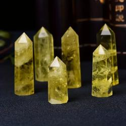 Pointe de baguette en cristal de quartz citrine : Guérison Reiki et énergie