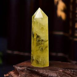 Pointe de baguette en cristal de quartz citrine : Guérison Reiki et énergie