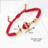Bracelet croix en cristal du Sacré-Cœur - Tressé rouge et noir