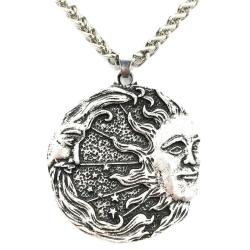 Sonnen- und Mondamulett-Halskette – Wicca-Schmuck für Männer