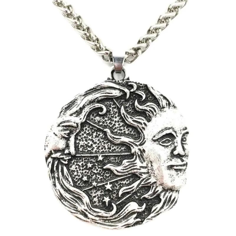 Sonnen- und Mondamulett-Halskette – Wicca-Schmuck für Männer