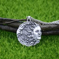 Sonnen- und Mondamulett-Halskette – Wicca-Schmuck für Männer