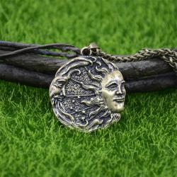 Sonnen- und Mondamulett-Halskette – Wicca-Schmuck für Männer