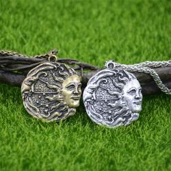 Sonnen- und Mondamulett-Halskette – Wicca-Schmuck für Männer