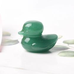 Ornement canard en aventurine et obsidienne : Décoration Reiki de guérison