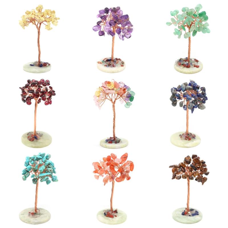 Arbre à argent naturel en cristal Reiki et Feng Shui Décoration