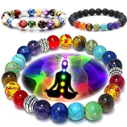 Bracelet des 7 chakras : Équilibre et guérison grâce aux pierres œil de tigre
