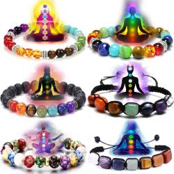 Bracelet des 7 chakras : Équilibre et guérison grâce aux pierres œil de tigre