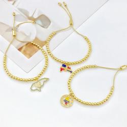 Bracelet émaillé avec drapeau national : Colombie, Venezuela, République dominicaine