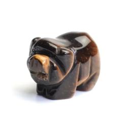 Figurine de cochon en pierre naturelle | Guérison des chakras et décoration