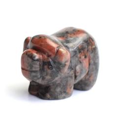 Figurine de cochon en pierre naturelle | Guérison des chakras et décoration