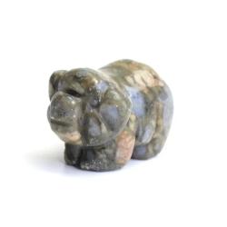 Figurine de cochon en pierre naturelle | Guérison des chakras et décoration