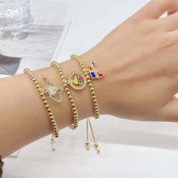 Enamel Country Flag Bracelet: Colombia, Venezuela, Dominican Republic