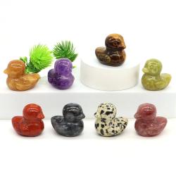Amethyst-Tigeraugen-Entenstatue: Reiki-Heilkristall-Dekoration