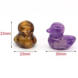 Amethyst-Tigeraugen-Entenstatue: Reiki-Heilkristall-Dekoration