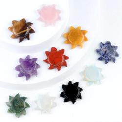 Tournesols de guérison en cristal d'améthyste et d'œil de tigre - Décoration Reiki